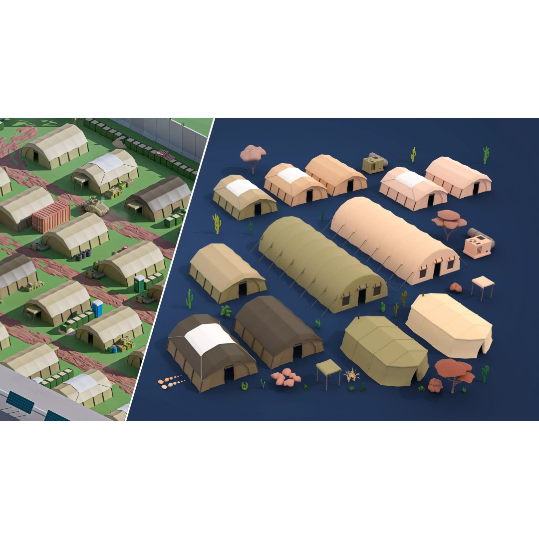 Military Forest 3D Model – Low Poly Game Asset, 428 Unique Assets - View 57