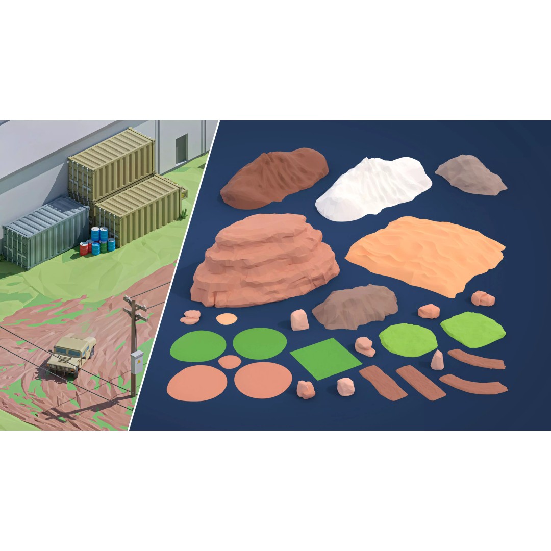 Military Forest 3D Model – Low Poly Game Asset, 428 Unique Assets - View 63