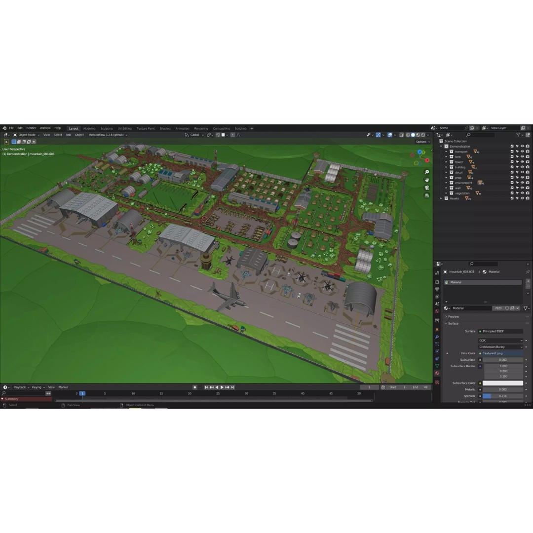 Military Forest 3D Model – Low Poly Game Asset, 428 Unique Assets - View 64