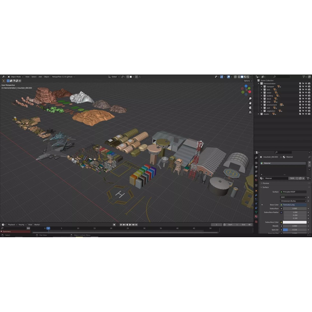Military Forest 3D Model – Low Poly Game Asset, 428 Unique Assets - View 65