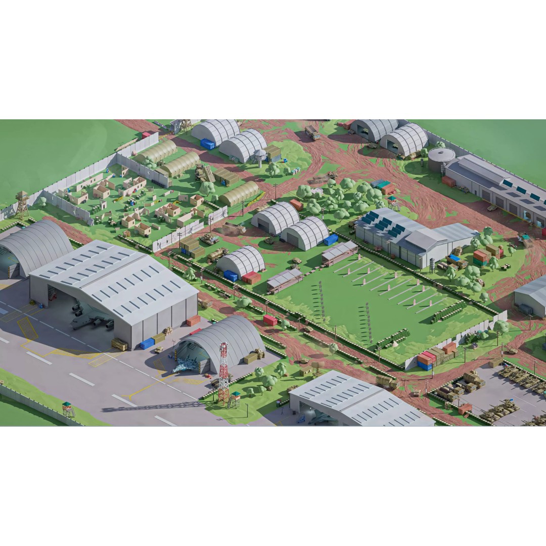 Military Forest 3D Model – Low Poly Game Asset, 428 Unique Assets - View 9