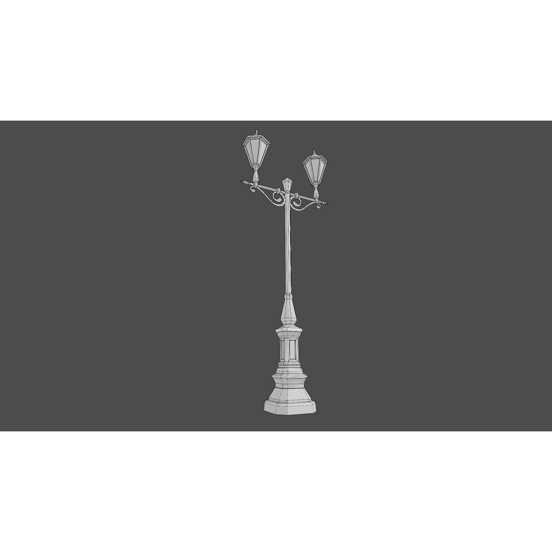 Victorian Street Lamp 3D Model – Low Poly Game Asset, FBX & OBJ - View 10