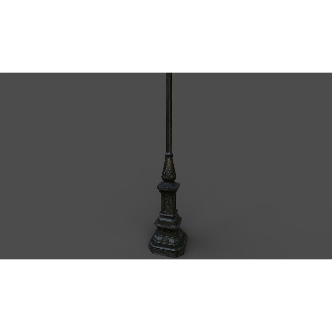 Victorian Street Lamp 3D Model – Low Poly Game Asset, FBX & OBJ - View 24