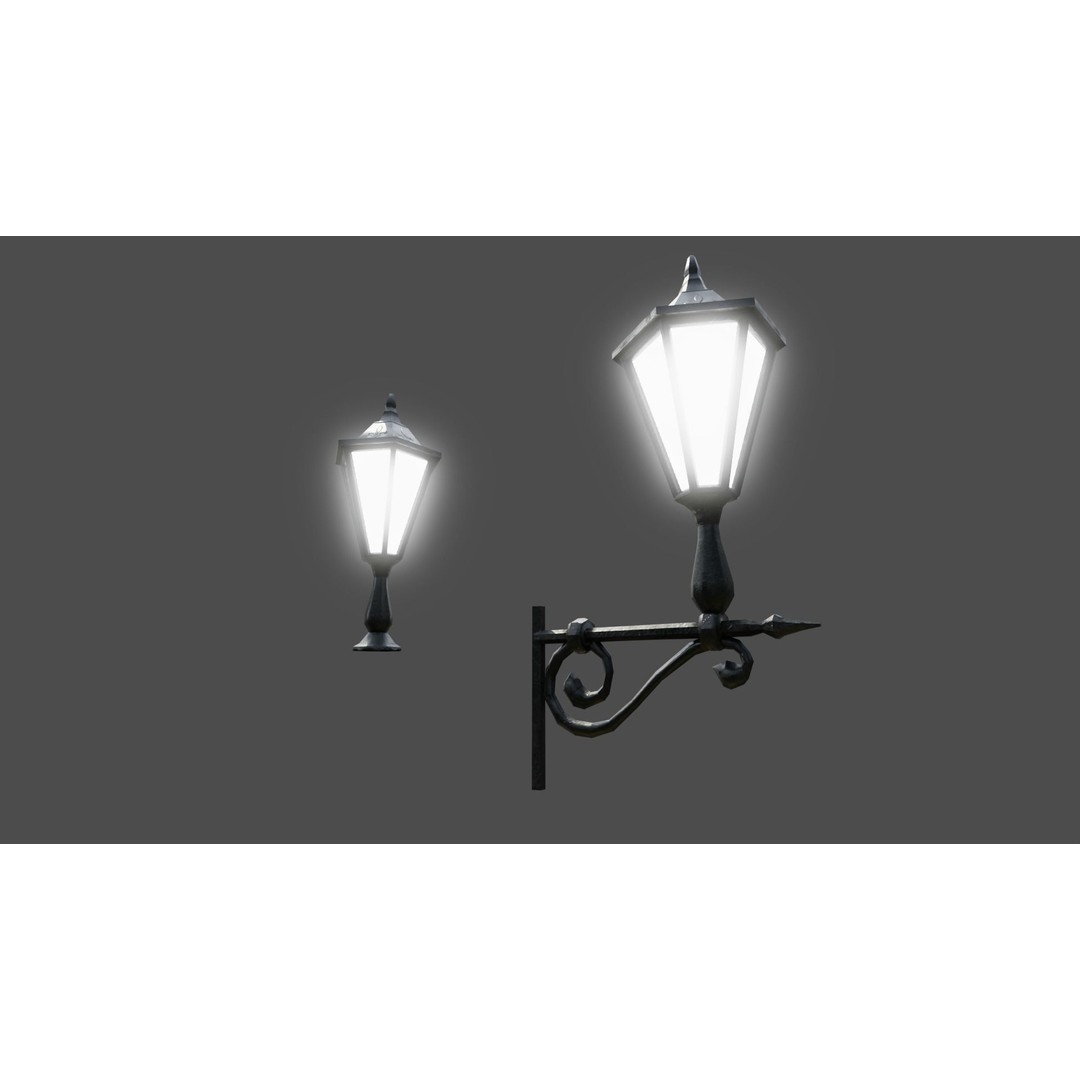 Victorian Street Lamp 3D Model – Low Poly Game Asset, FBX & OBJ - View 5