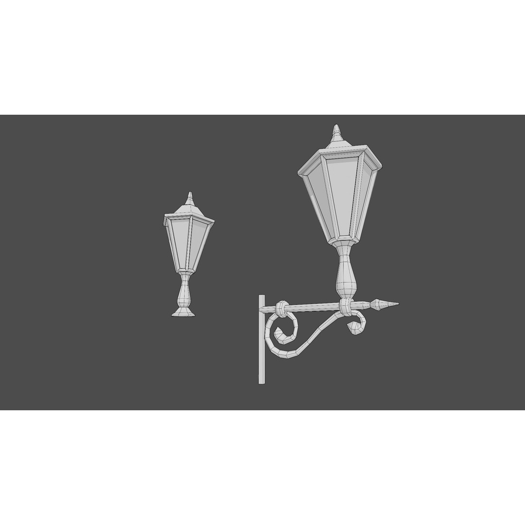 Victorian Street Lamp 3D Model – Low Poly Game Asset, FBX & OBJ - View 6