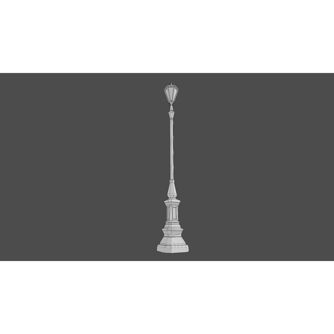 Victorian Street Lamp 3D Model – Low Poly Game Asset, FBX & OBJ - View 8