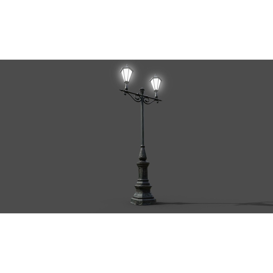 Victorian Street Lamp 3D Model – Low Poly Game Asset, FBX & OBJ - View 9