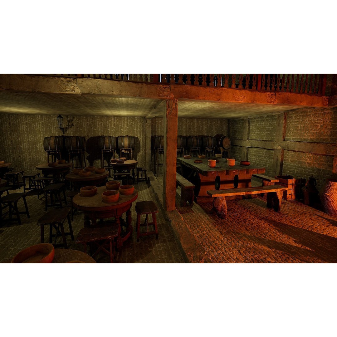 Celtic Medieval Tavern 3D Model – Cozy Fantasy Interior & Exterior, FBX - View 15