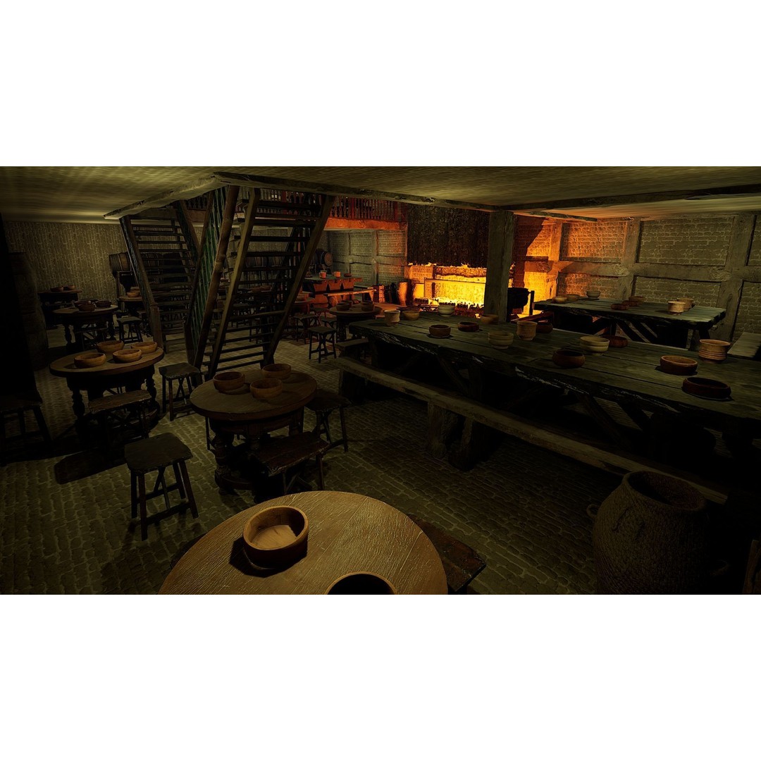 Celtic Medieval Tavern 3D Model – Cozy Fantasy Interior & Exterior, FBX - View 16