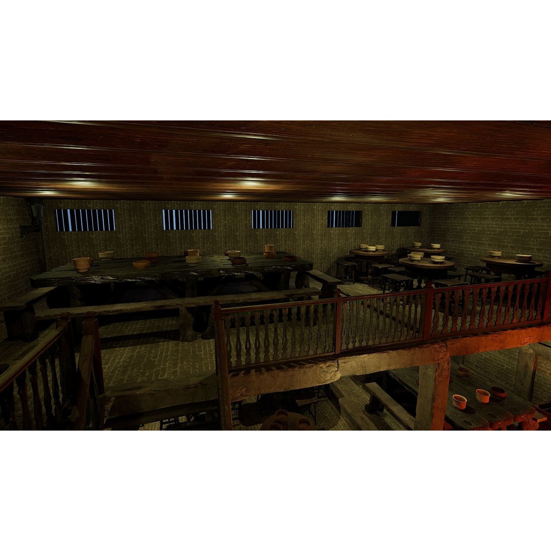Celtic Medieval Tavern 3D Model – Cozy Fantasy Interior & Exterior, FBX - View 18