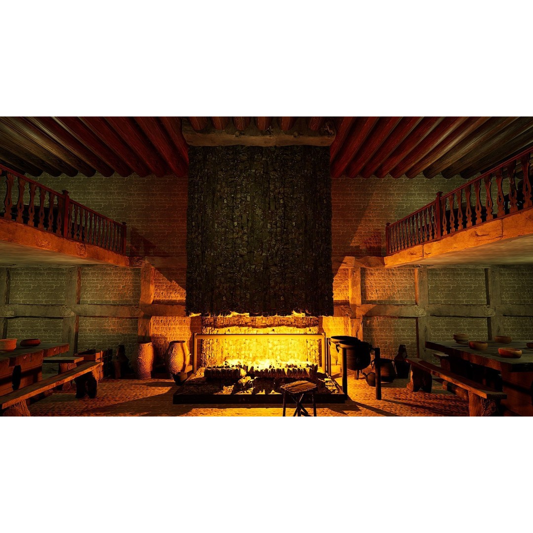 Celtic Medieval Tavern 3D Model – Cozy Fantasy Interior & Exterior, FBX - View 9