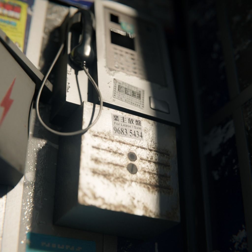 Old Hong Kong Telephone Booth 3D Model – Low Poly PBR Asset, FBX & OBJ - View 5