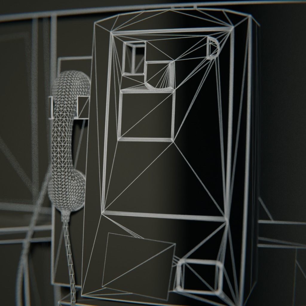 Old Hong Kong Telephone Booth 3D Model – Low Poly PBR Asset, FBX & OBJ - View 8