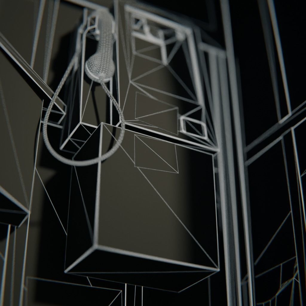 Old Hong Kong Telephone Booth 3D Model – Low Poly PBR Asset, FBX & OBJ - View 9