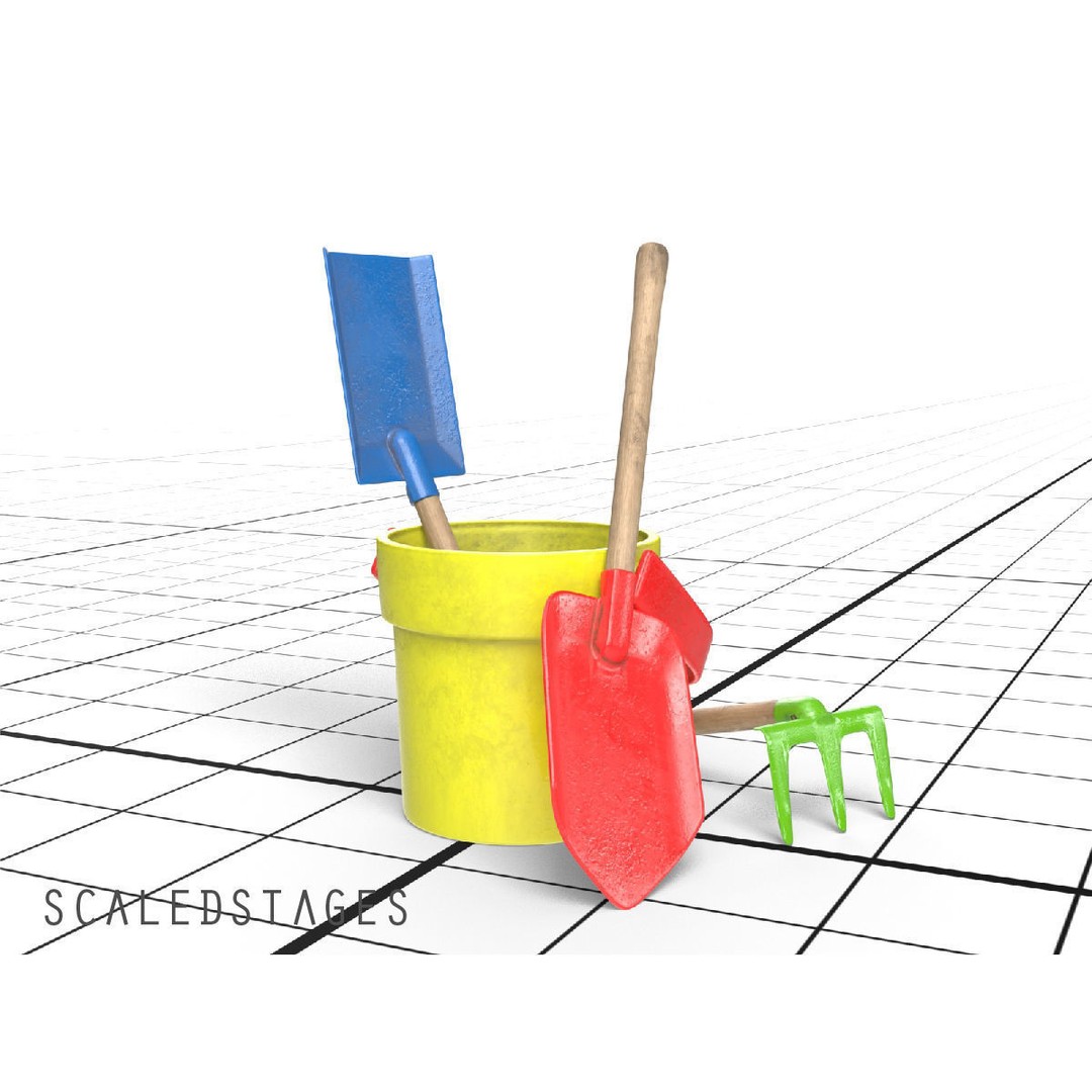 Garden Tools 3D Model – Low Poly PBR Assets for Blender, FBX - View 21