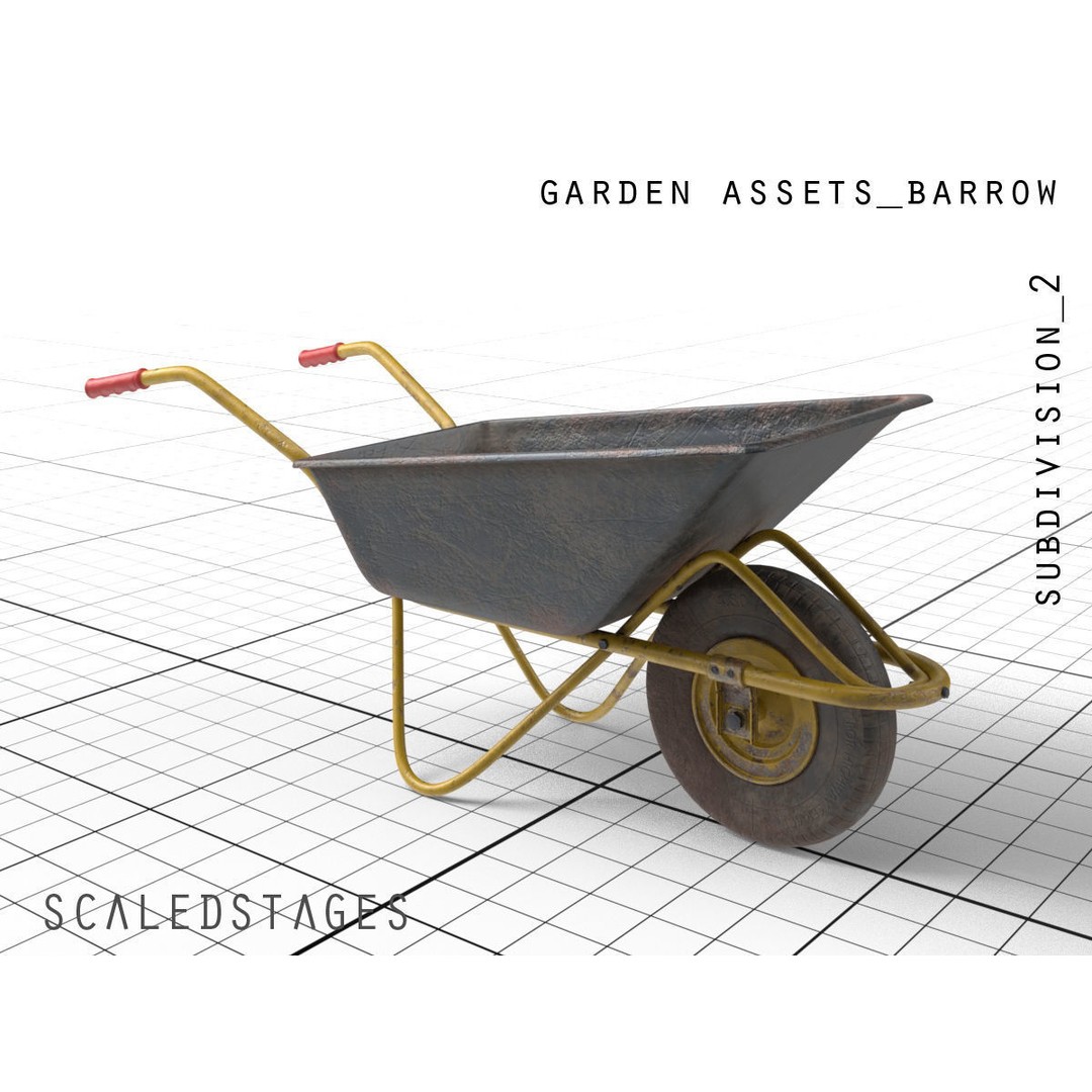 Garden Tools 3D Model – Low Poly PBR Assets for Blender, FBX - View 4