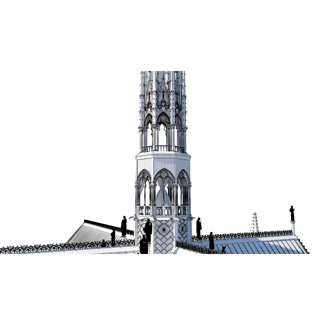 Cathedral Notre Dame de Paris 3D Model – PBR Exterior Asset, FBX