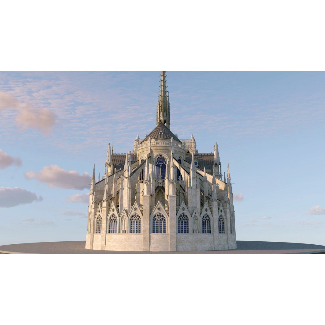 Cathedral Notre Dame de Paris 3D Model – PBR Exterior Asset, FBX - View 10