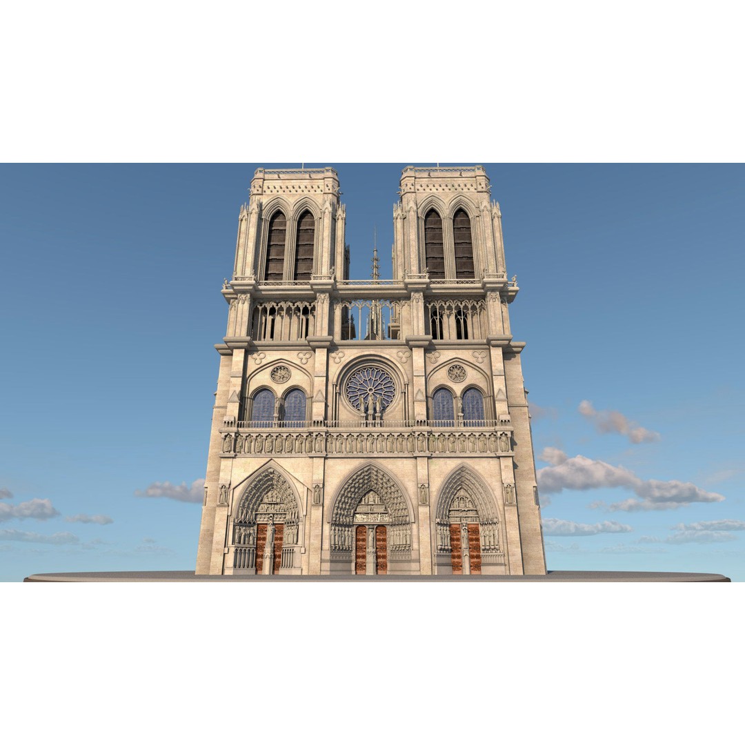 Cathedral Notre Dame de Paris 3D Model – PBR Exterior Asset, FBX - View 16