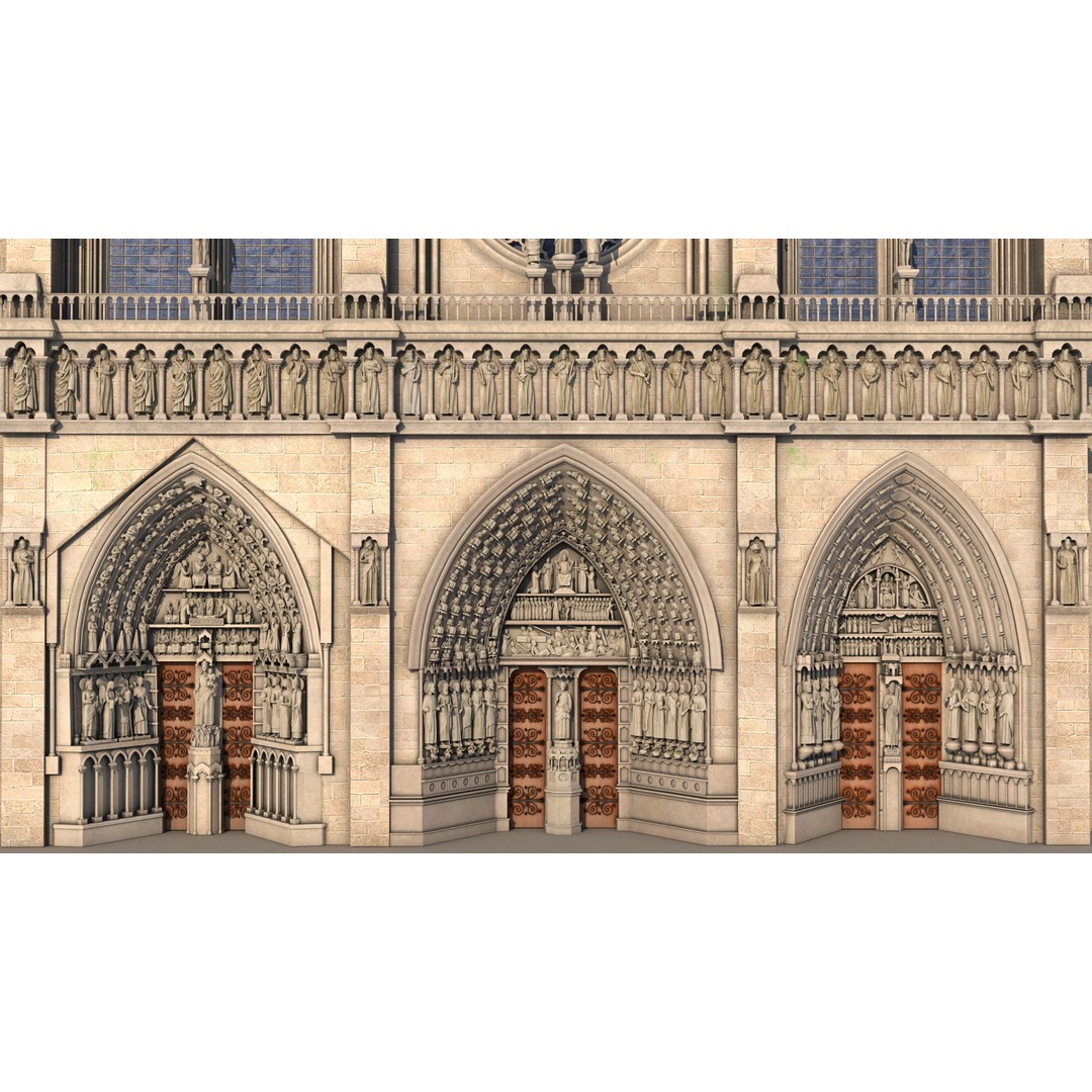 Cathedral Notre Dame de Paris 3D Model – PBR Exterior Asset, FBX - View 17
