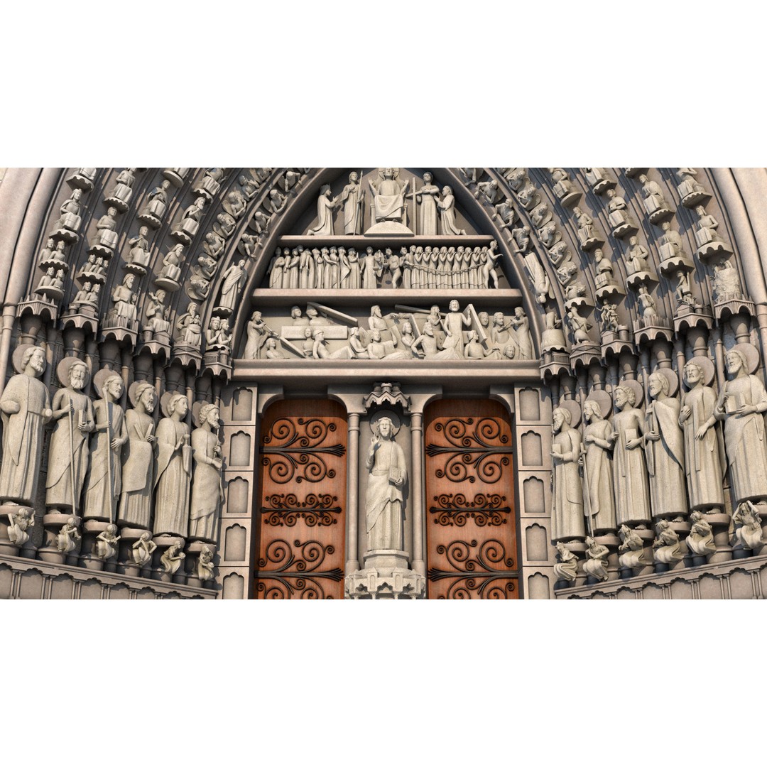 Cathedral Notre Dame de Paris 3D Model – PBR Exterior Asset, FBX - View 19