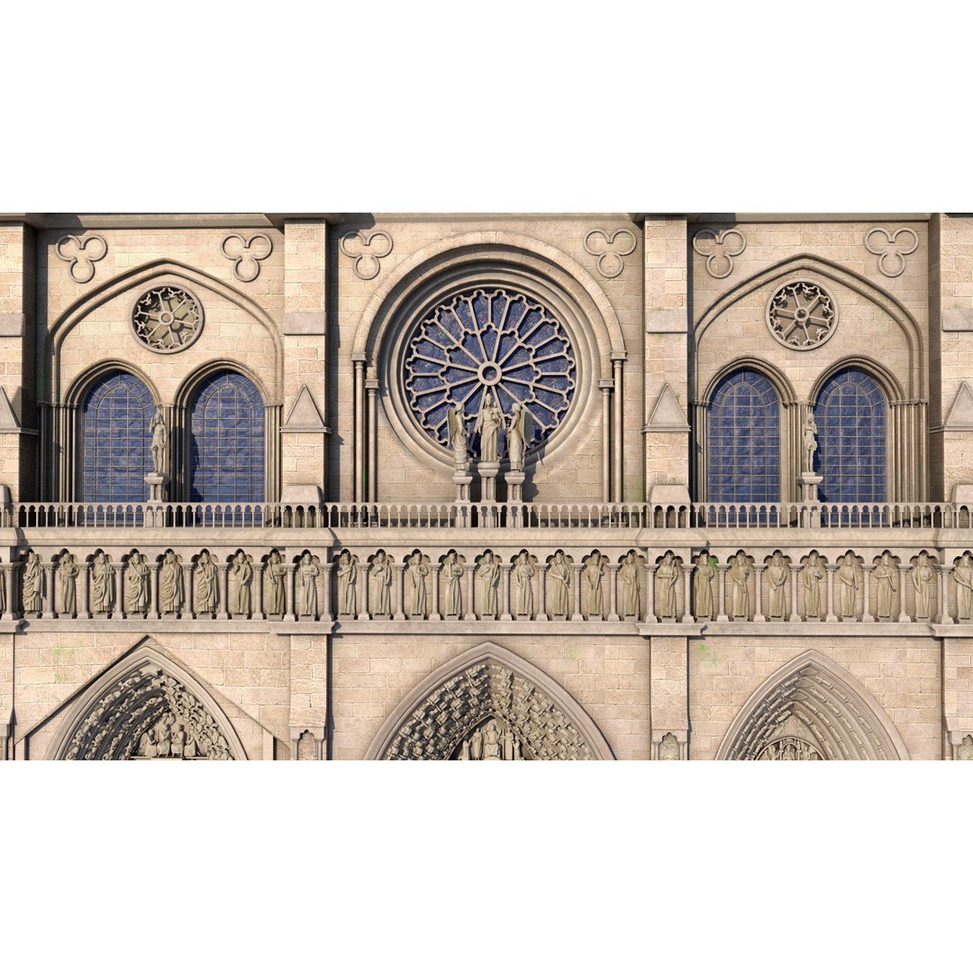 Cathedral Notre Dame de Paris 3D Model – PBR Exterior Asset, FBX - View 22