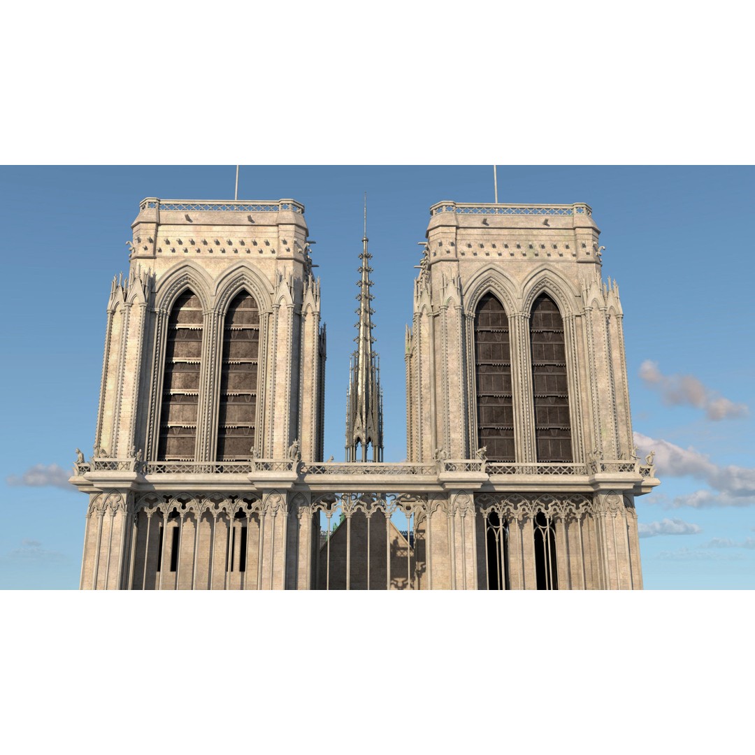 Cathedral Notre Dame de Paris 3D Model – PBR Exterior Asset, FBX - View 25