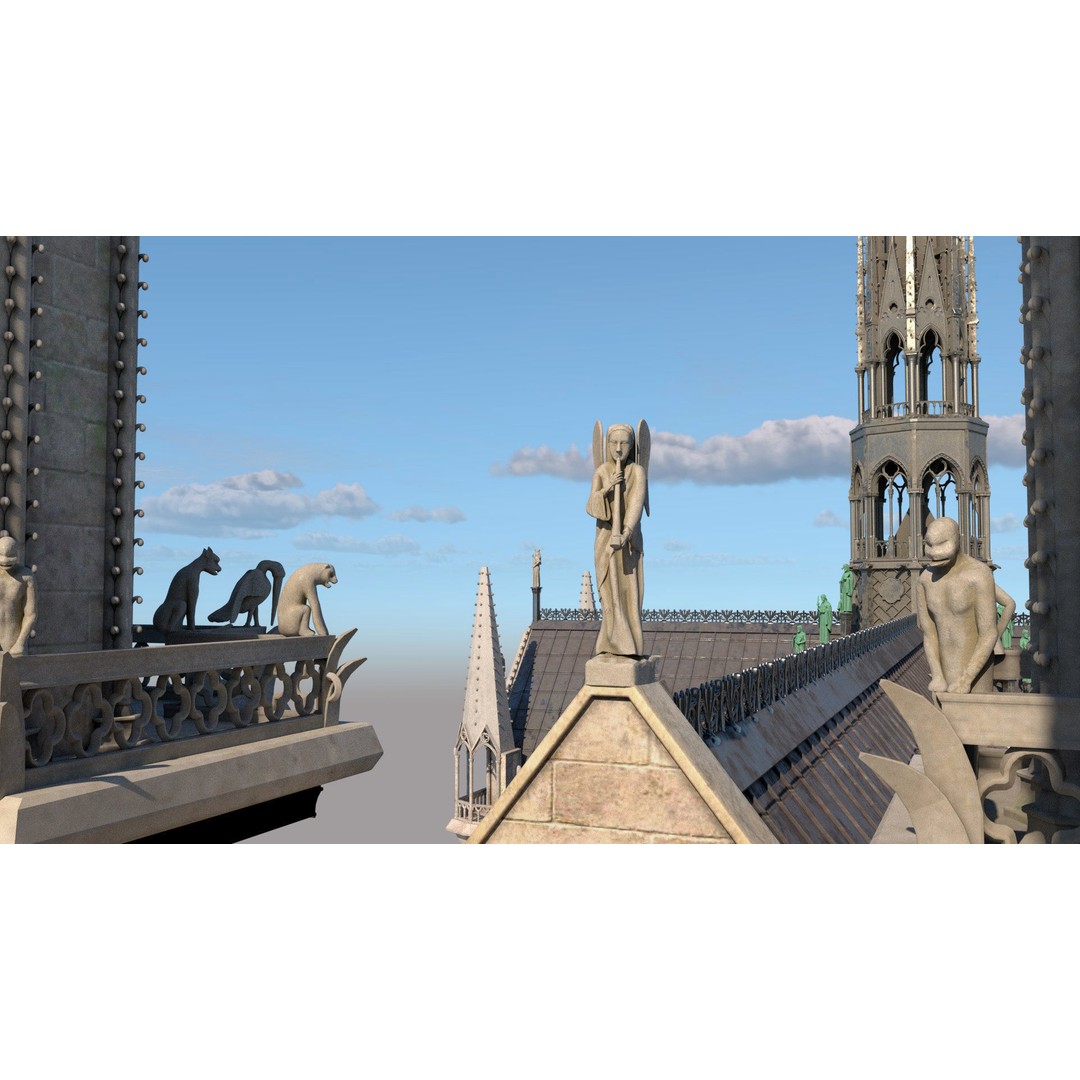 Cathedral Notre Dame de Paris 3D Model – PBR Exterior Asset, FBX - View 26