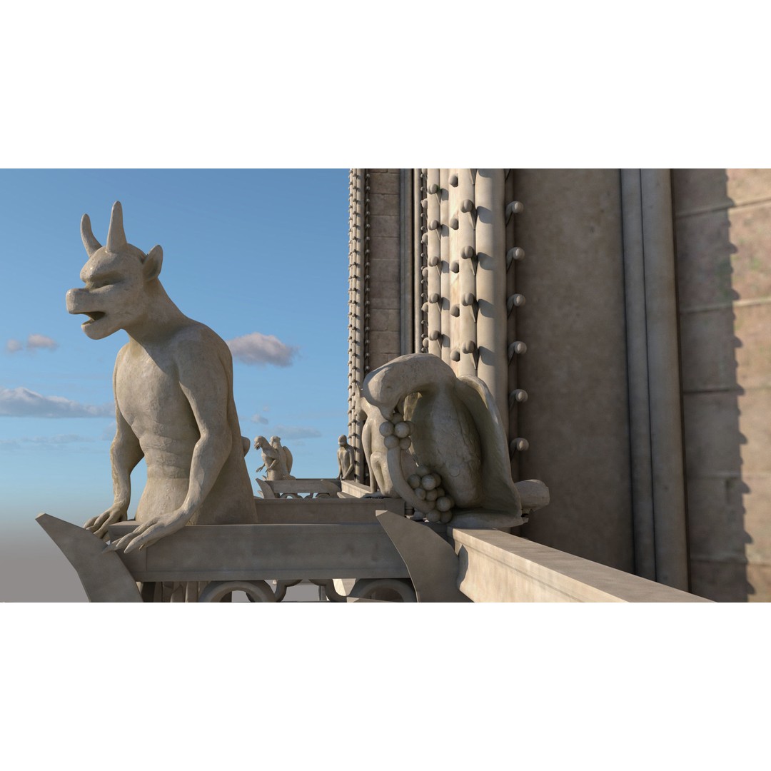Cathedral Notre Dame de Paris 3D Model – PBR Exterior Asset, FBX - View 27