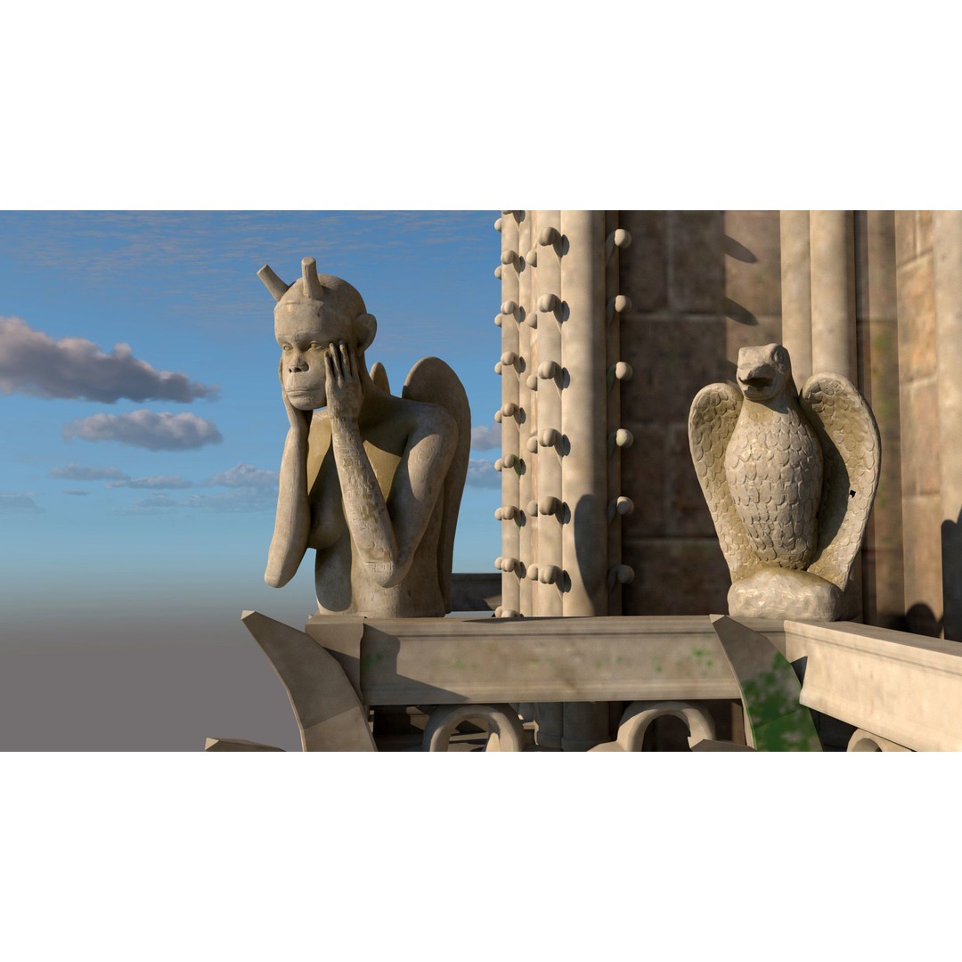 Cathedral Notre Dame de Paris 3D Model – PBR Exterior Asset, FBX - View 28
