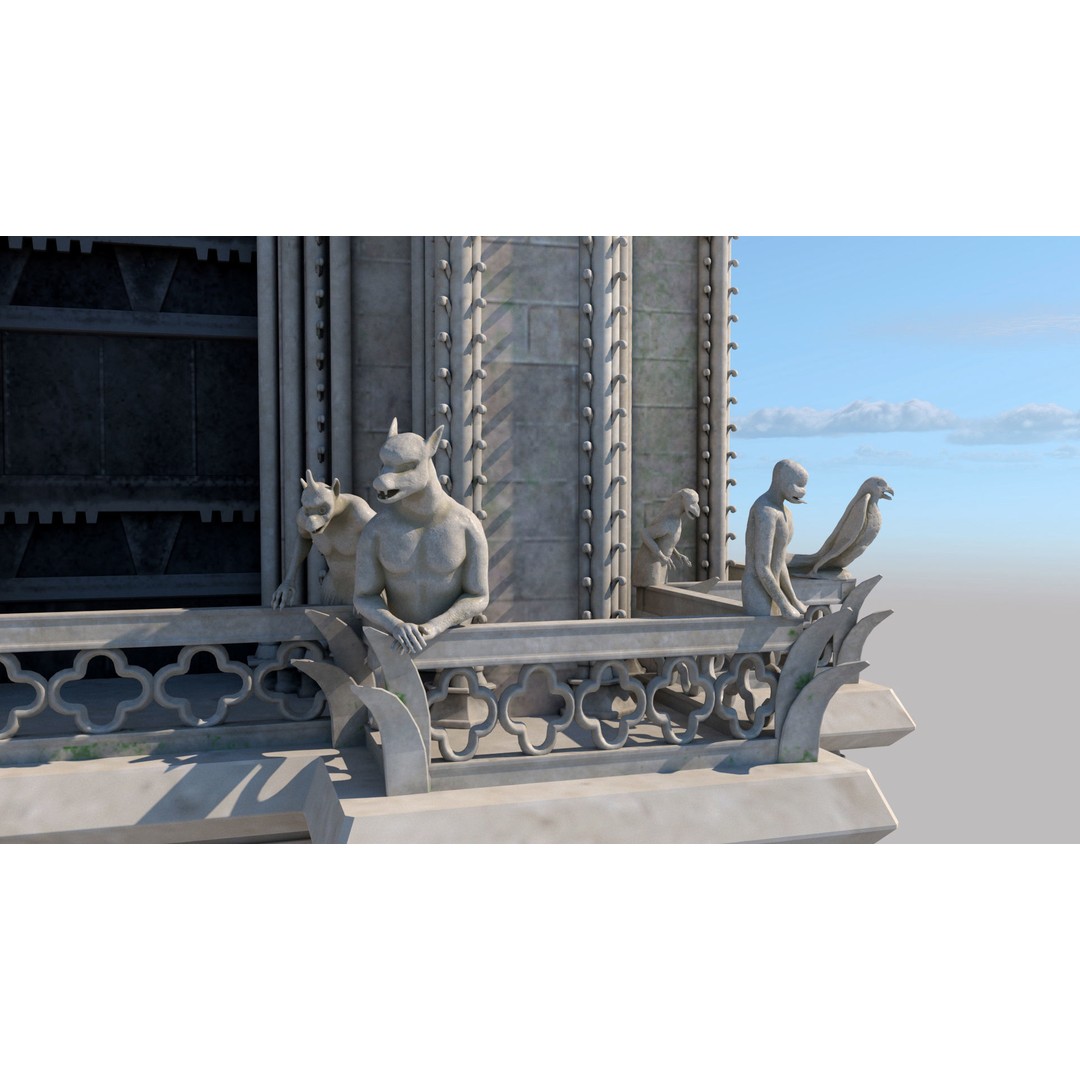 Cathedral Notre Dame de Paris 3D Model – PBR Exterior Asset, FBX - View 30