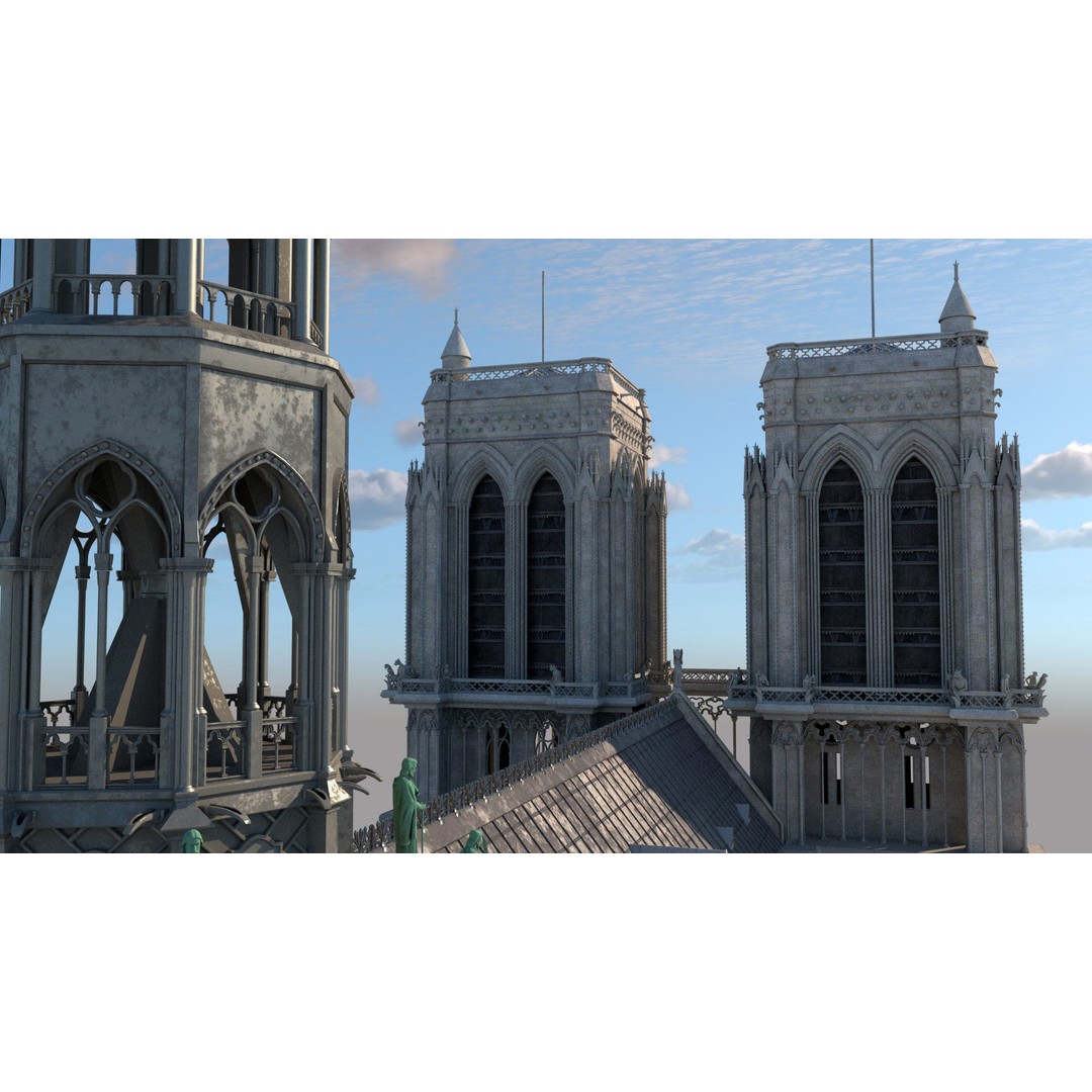 Cathedral Notre Dame de Paris 3D Model – PBR Exterior Asset, FBX - View 31