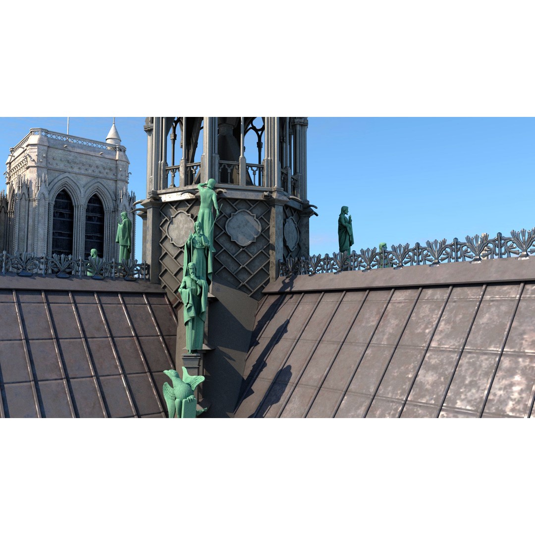 Cathedral Notre Dame de Paris 3D Model – PBR Exterior Asset, FBX - View 33