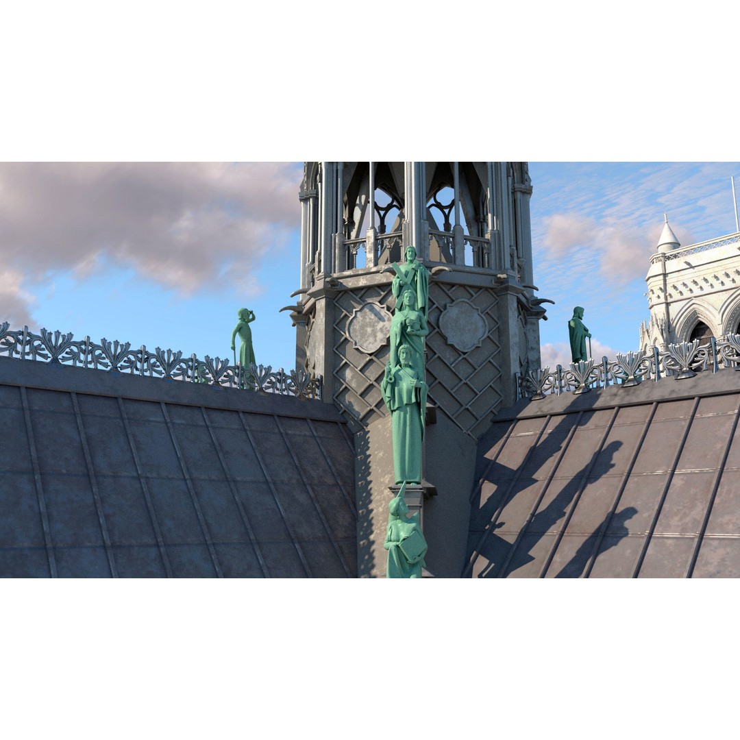 Cathedral Notre Dame de Paris 3D Model – PBR Exterior Asset, FBX - View 34