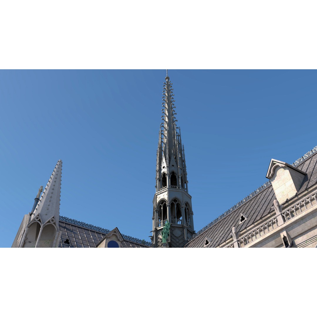 Cathedral Notre Dame de Paris 3D Model – PBR Exterior Asset, FBX - View 36
