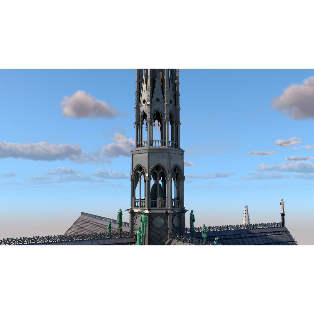 Cathedral Notre Dame de Paris 3D Model – PBR Exterior Asset, FBX - View 37