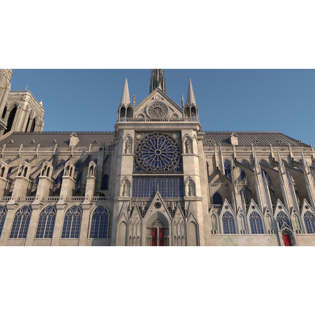 Cathedral Notre Dame de Paris 3D Model – PBR Exterior Asset, FBX - View 38