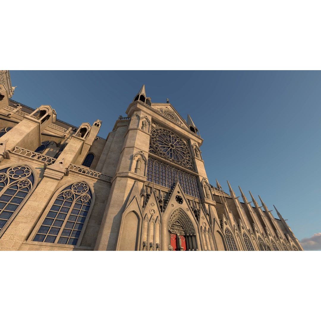 Cathedral Notre Dame de Paris 3D Model – PBR Exterior Asset, FBX - View 42
