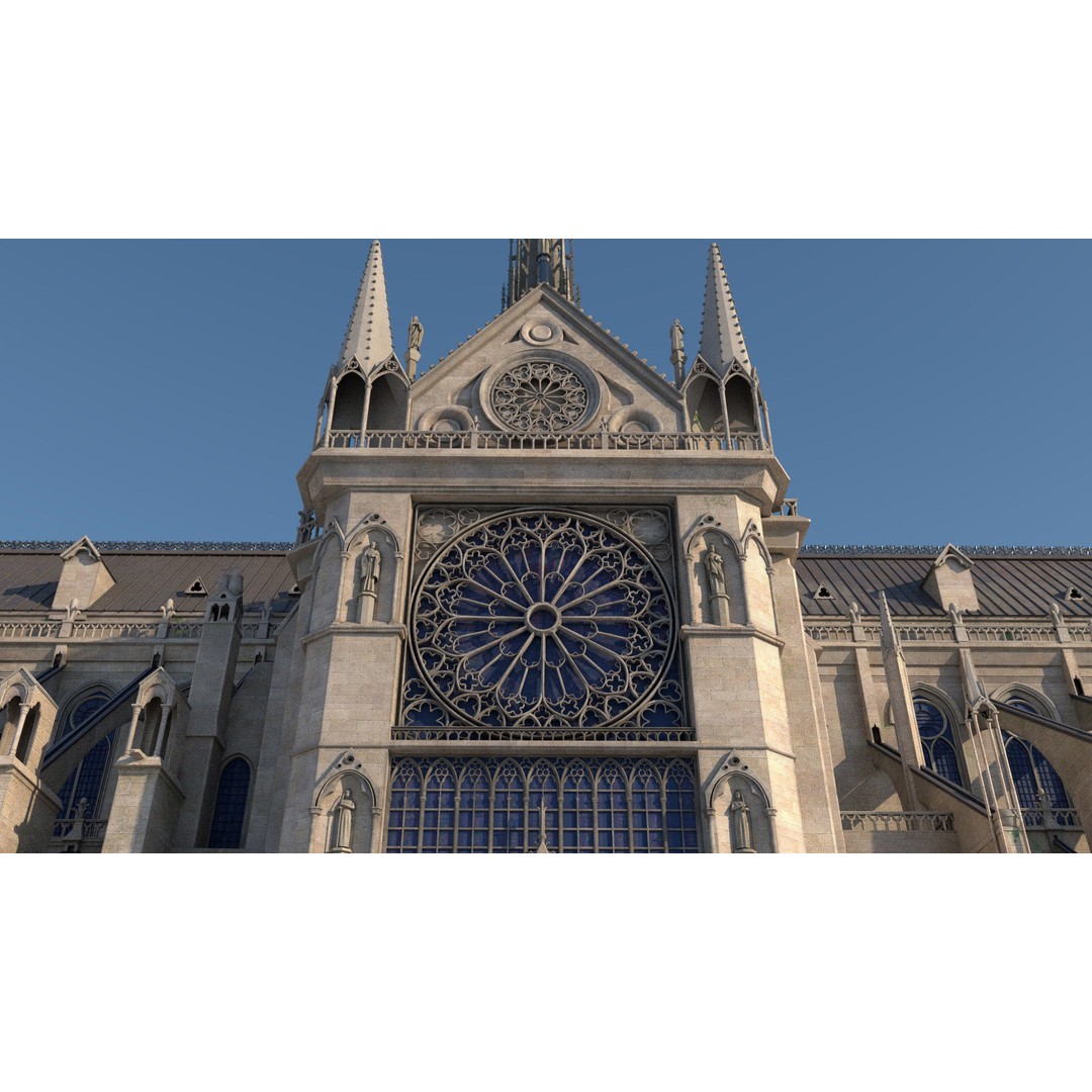 Cathedral Notre Dame de Paris 3D Model – PBR Exterior Asset, FBX - View 43