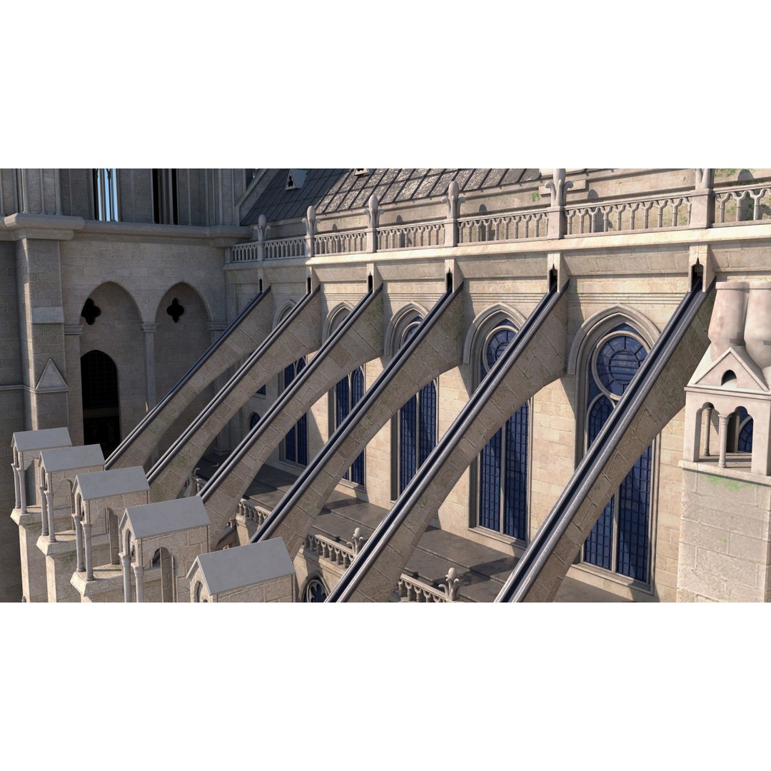 Cathedral Notre Dame de Paris 3D Model – PBR Exterior Asset, FBX - View 44