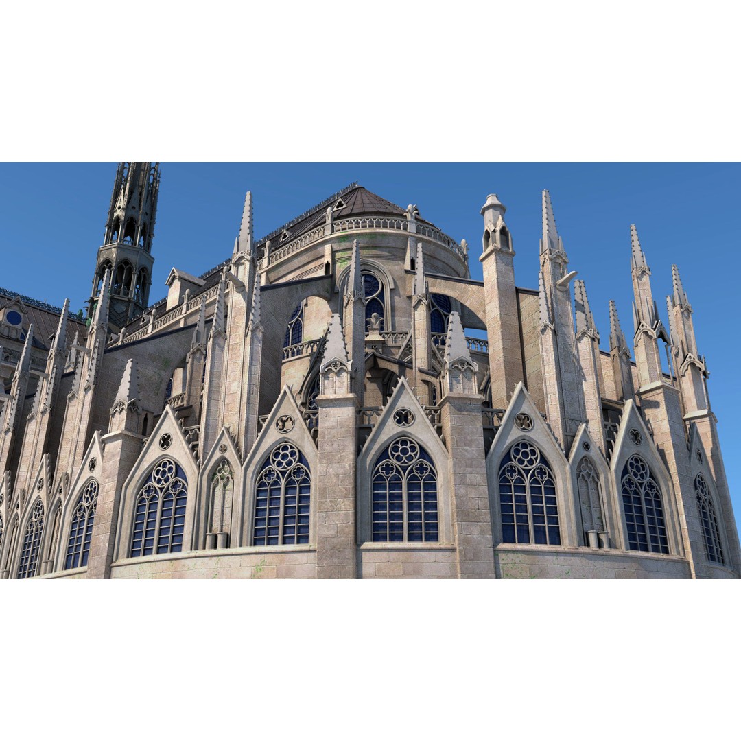 Cathedral Notre Dame de Paris 3D Model – PBR Exterior Asset, FBX - View 45