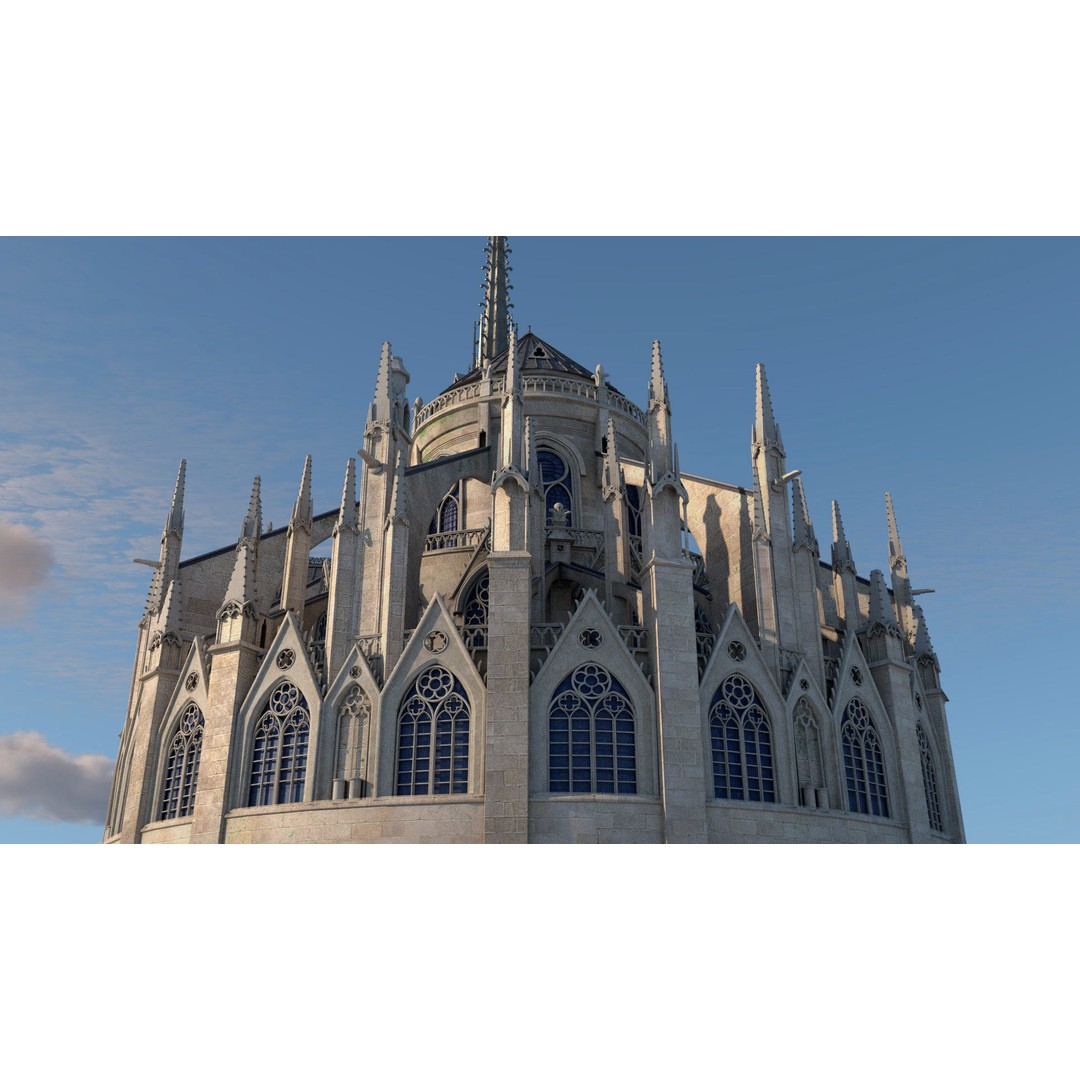 Cathedral Notre Dame de Paris 3D Model – PBR Exterior Asset, FBX - View 46