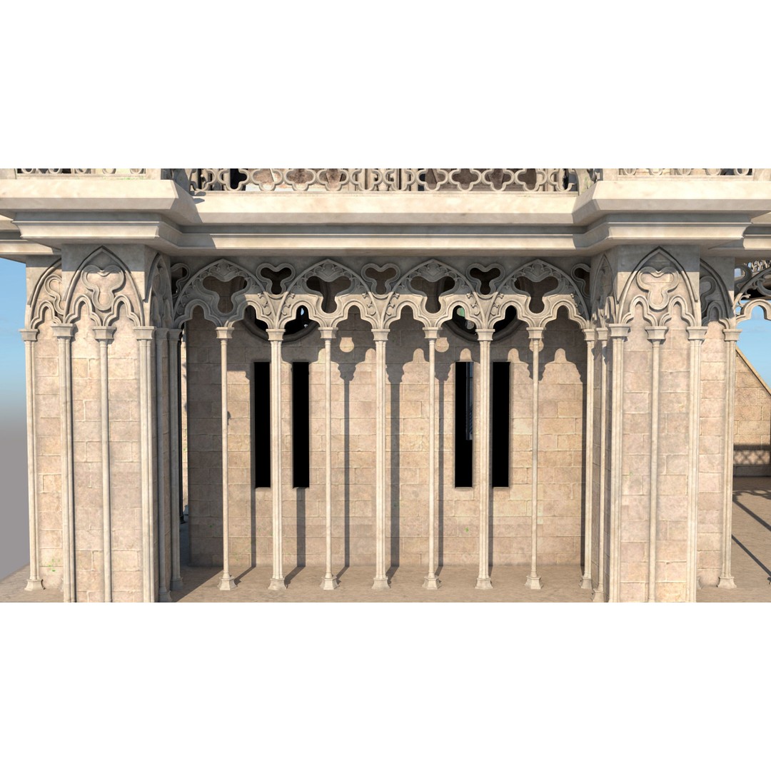Cathedral Notre Dame de Paris 3D Model – PBR Exterior Asset, FBX - View 50