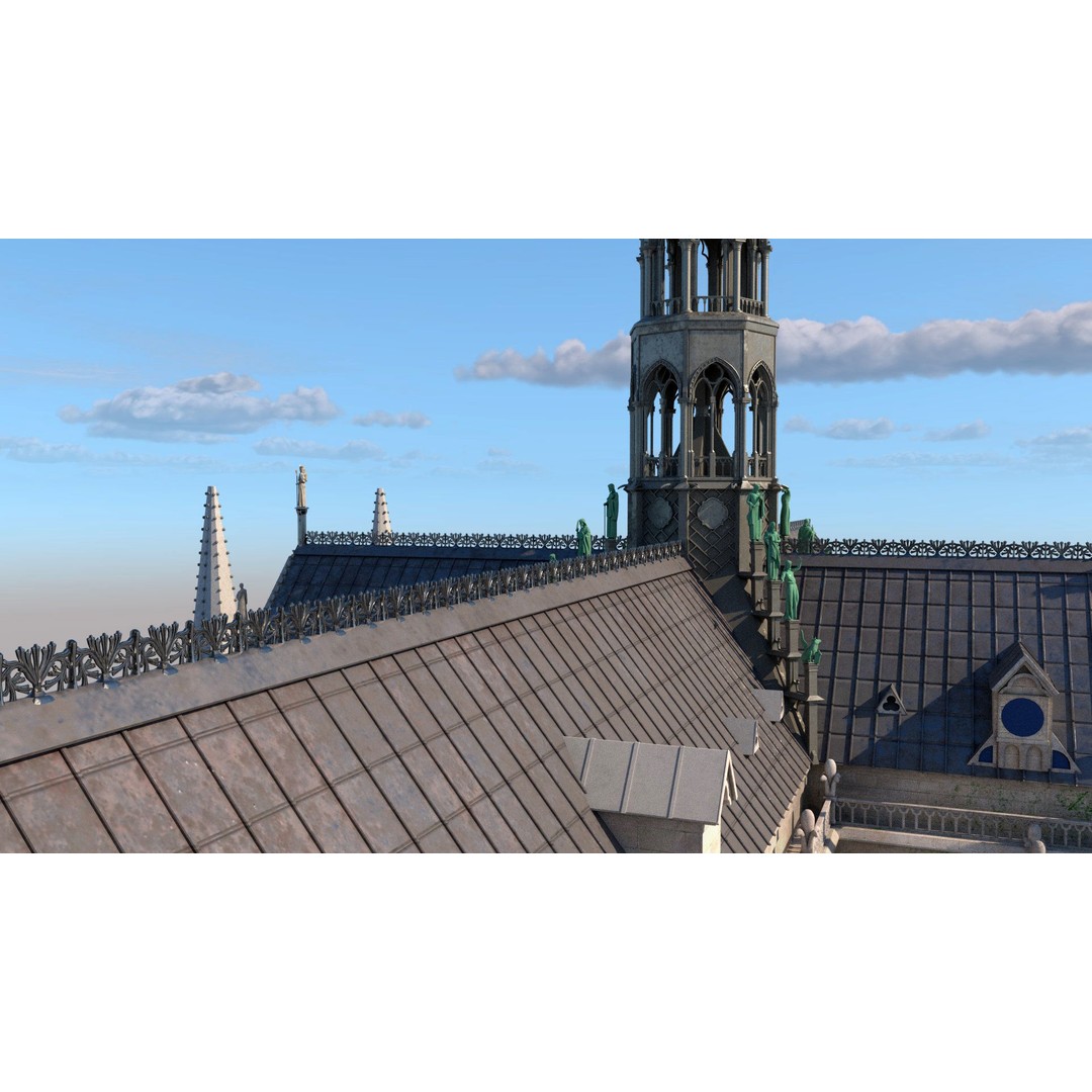 Cathedral Notre Dame de Paris 3D Model – PBR Exterior Asset, FBX - View 52