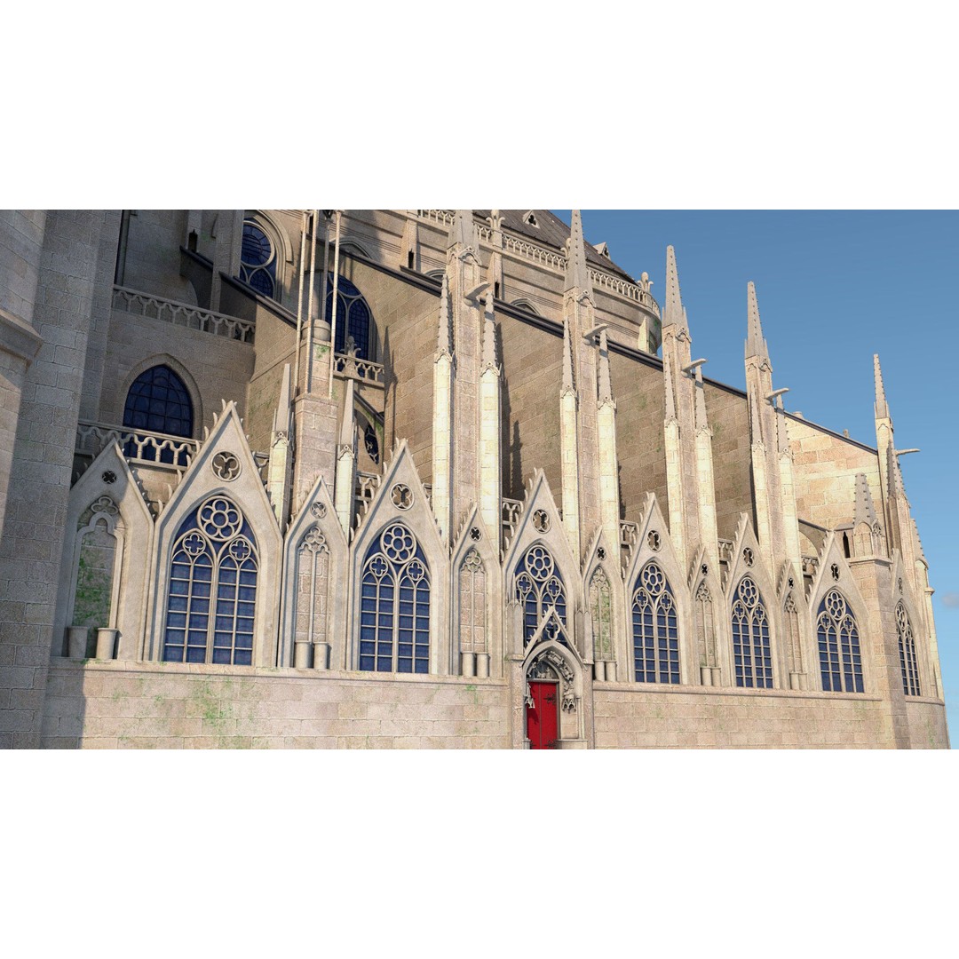 Cathedral Notre Dame de Paris 3D Model – PBR Exterior Asset, FBX - View 53