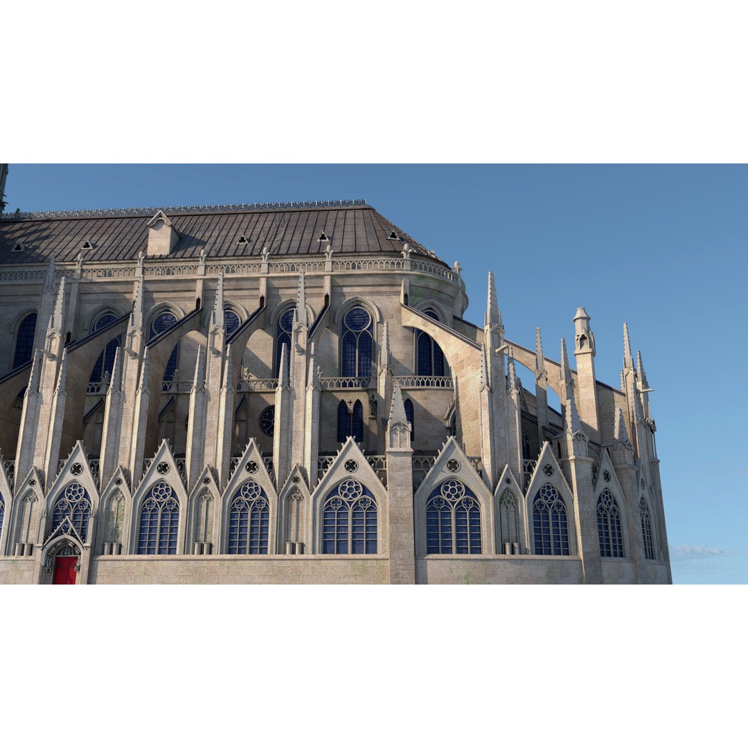 Cathedral Notre Dame de Paris 3D Model – PBR Exterior Asset, FBX - View 54