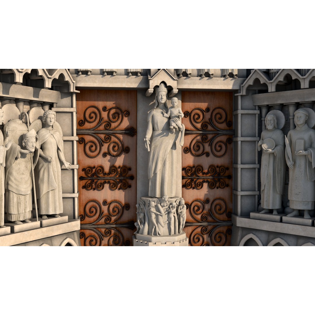 Cathedral Notre Dame de Paris 3D Model – PBR Exterior Asset, FBX - View 55