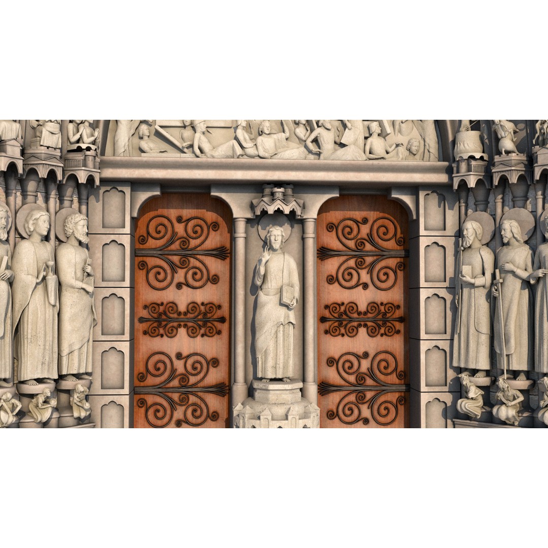 Cathedral Notre Dame de Paris 3D Model – PBR Exterior Asset, FBX - View 56
