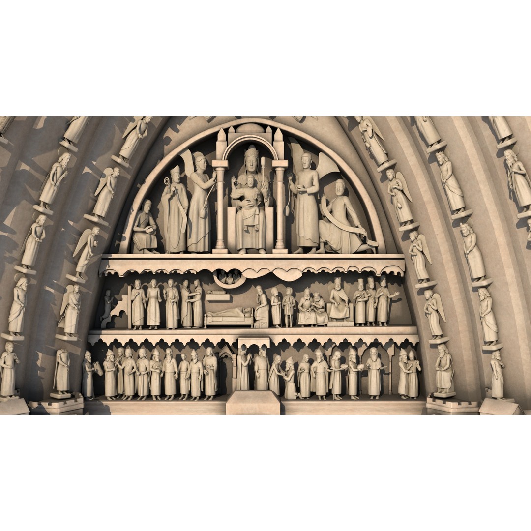 Cathedral Notre Dame de Paris 3D Model – PBR Exterior Asset, FBX - View 62
