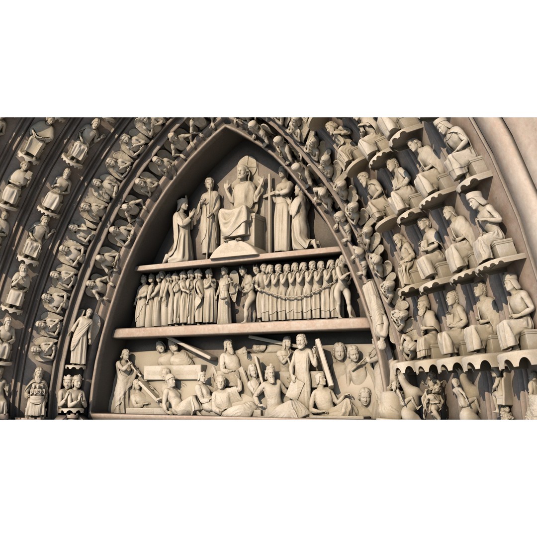 Cathedral Notre Dame de Paris 3D Model – PBR Exterior Asset, FBX - View 70
